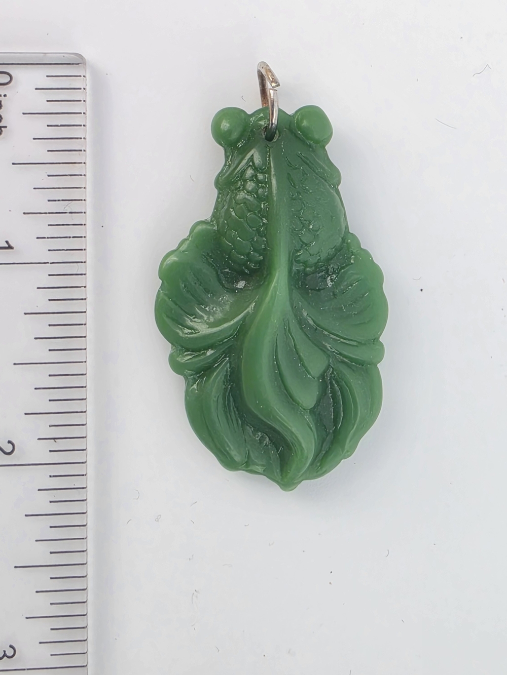 Vintage Green Glad Copy Fish Pendant 2"